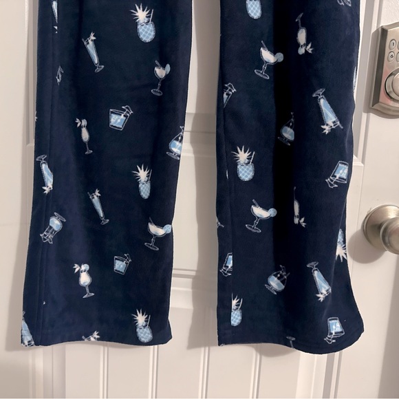 Great Tommy Bahama men's size M navy blue fleece cocktails pajama lounge pants - Picture 2 of 5